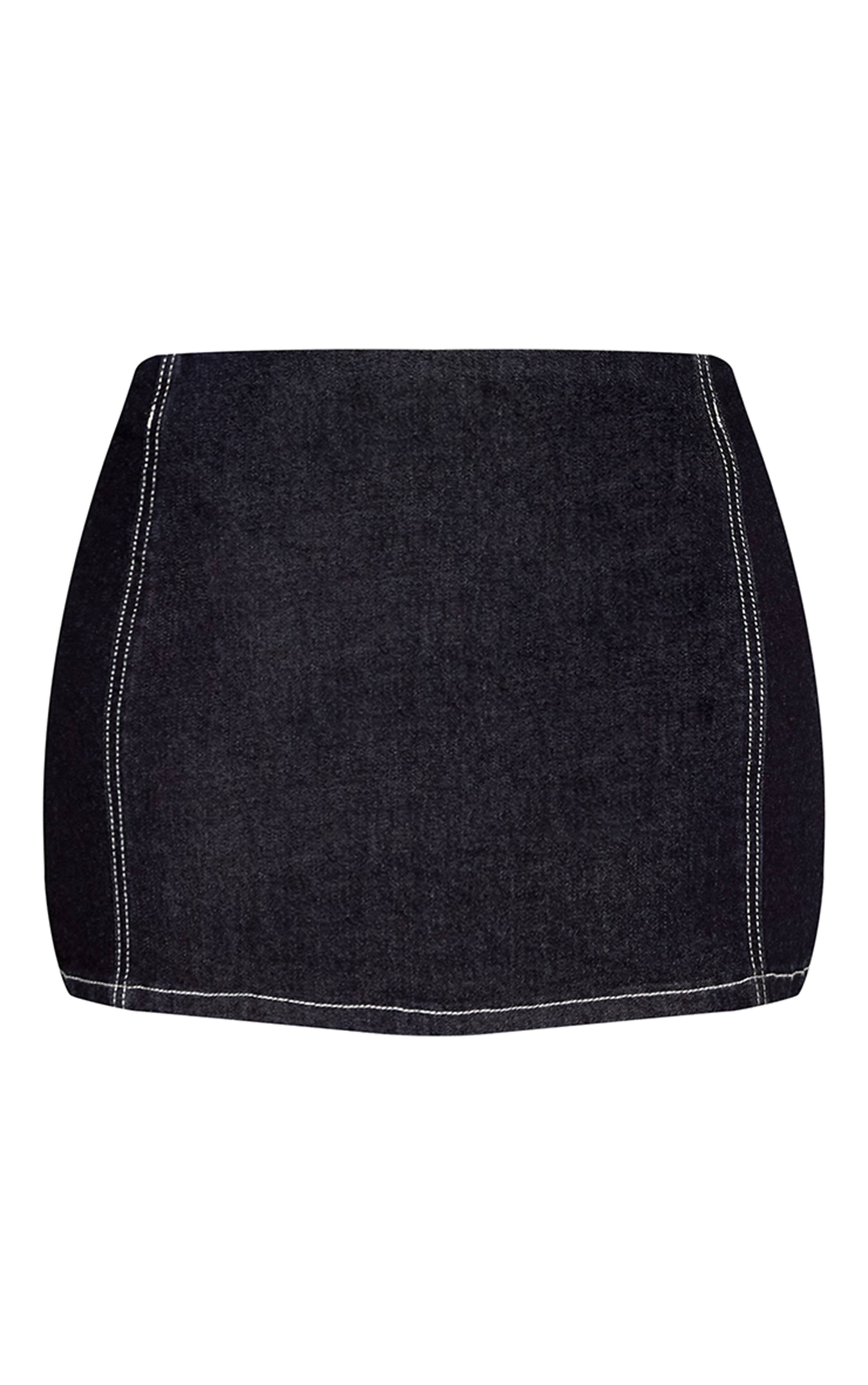 Raw Indigo Wash Mini-jupe En Denim Brut