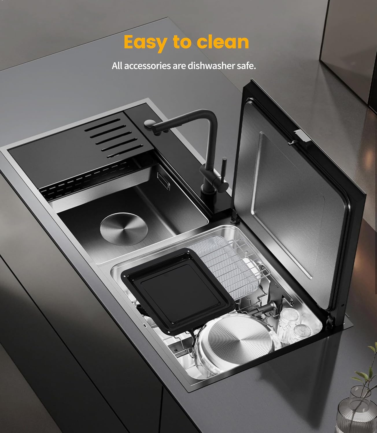 23L Heißluftfritteuse Minibackofen Air fryer, Emphsism Dual Zone Heissluftfritteuse XXL Oven 1800W mit LED-Touchscreen 15 Programmen, mit Rezeptbuch, 11 Zubehöre