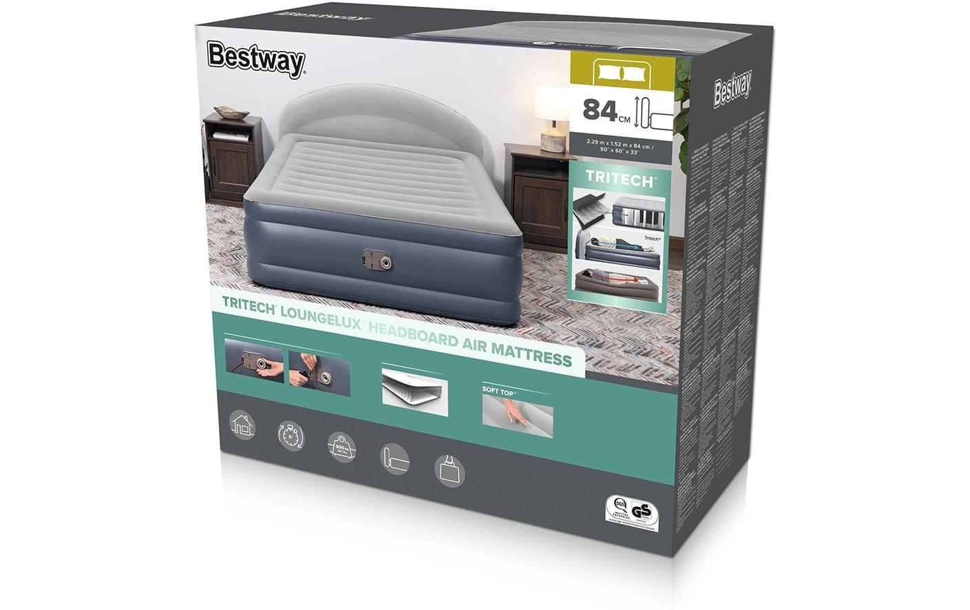 Bestway Luftbett »Tritech Loungelux Headboard 229 x 152 cm«
