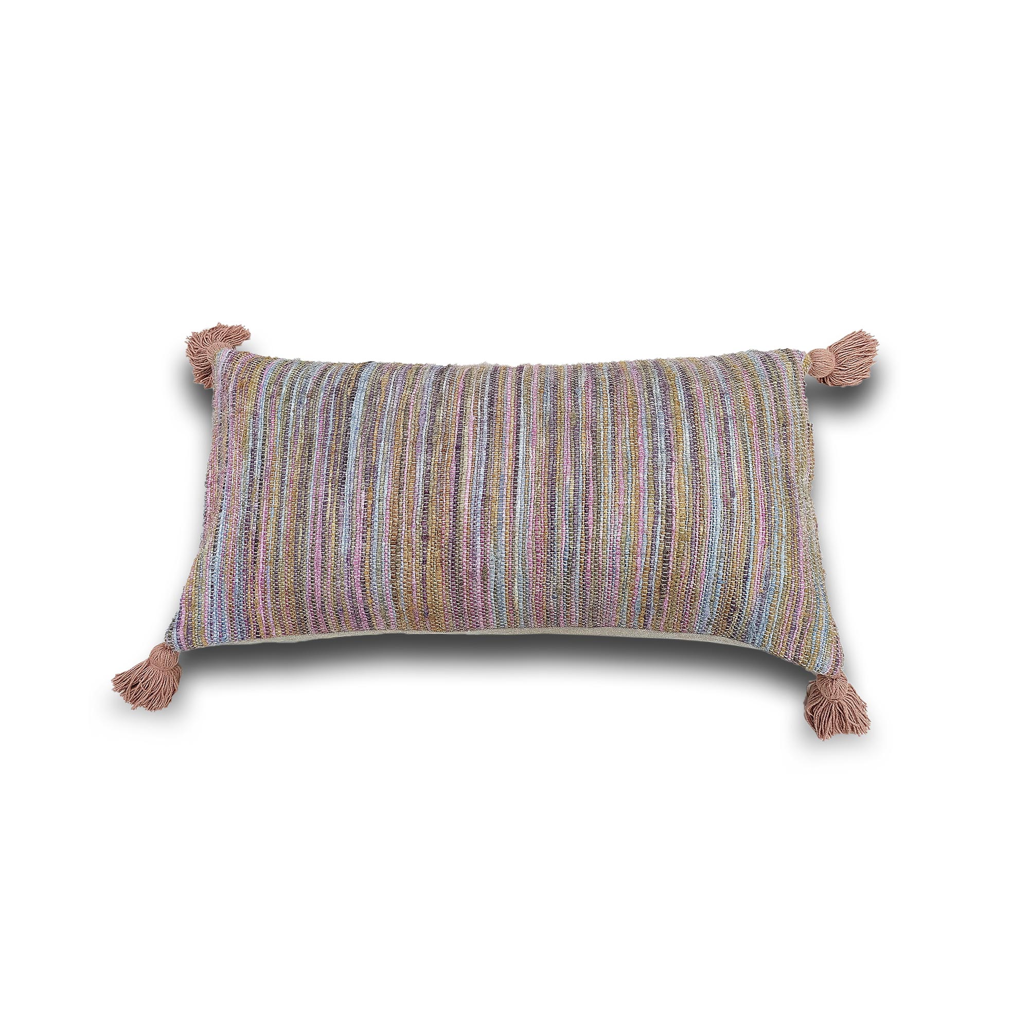 Kissen mit Troddeln, multicolor, B 70 cm, H 35 cm von fischer's lagerhaus