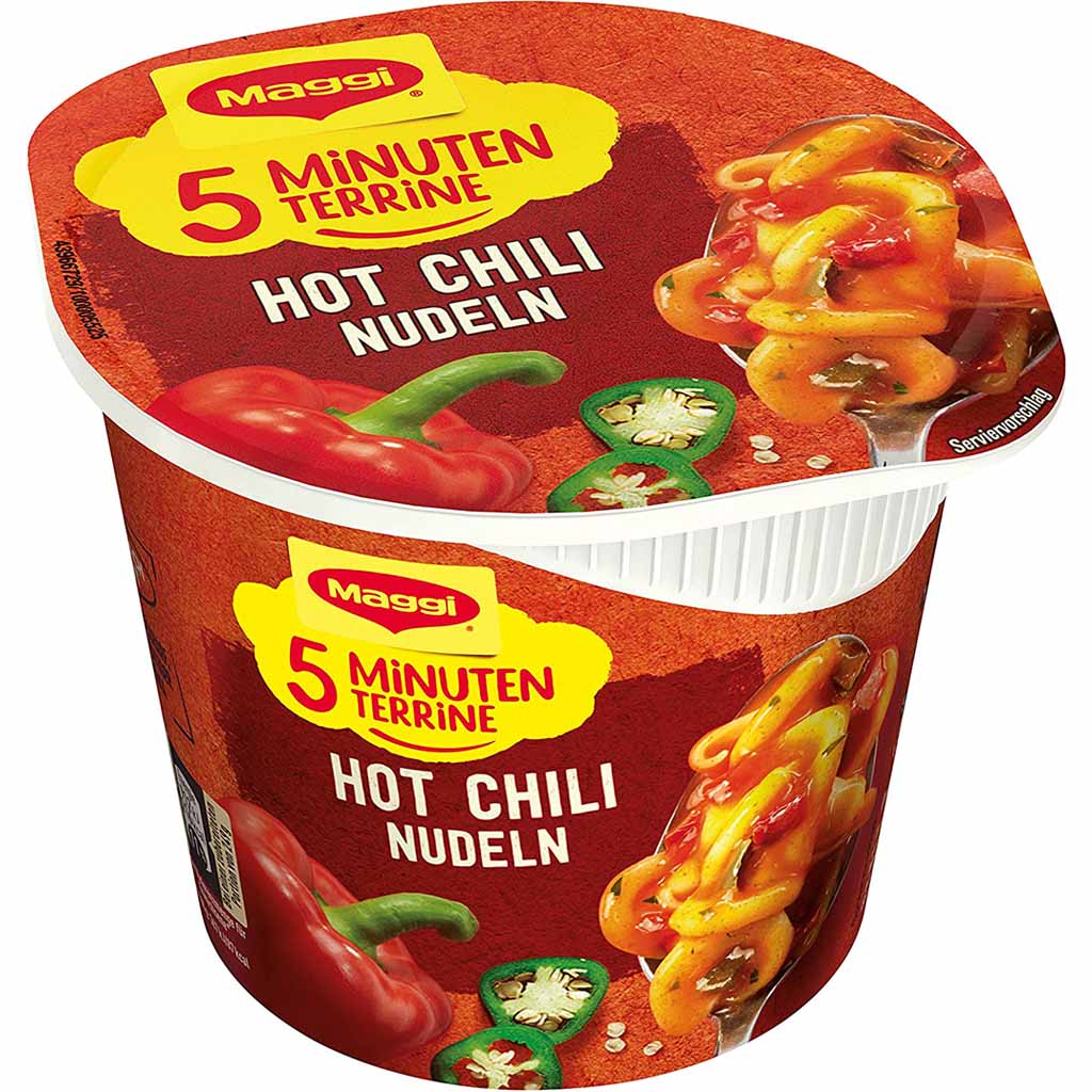 8x Maggi 5 Minuten Terrine Hot Chili Nudeln á 59g=472g MHD:30.10.25