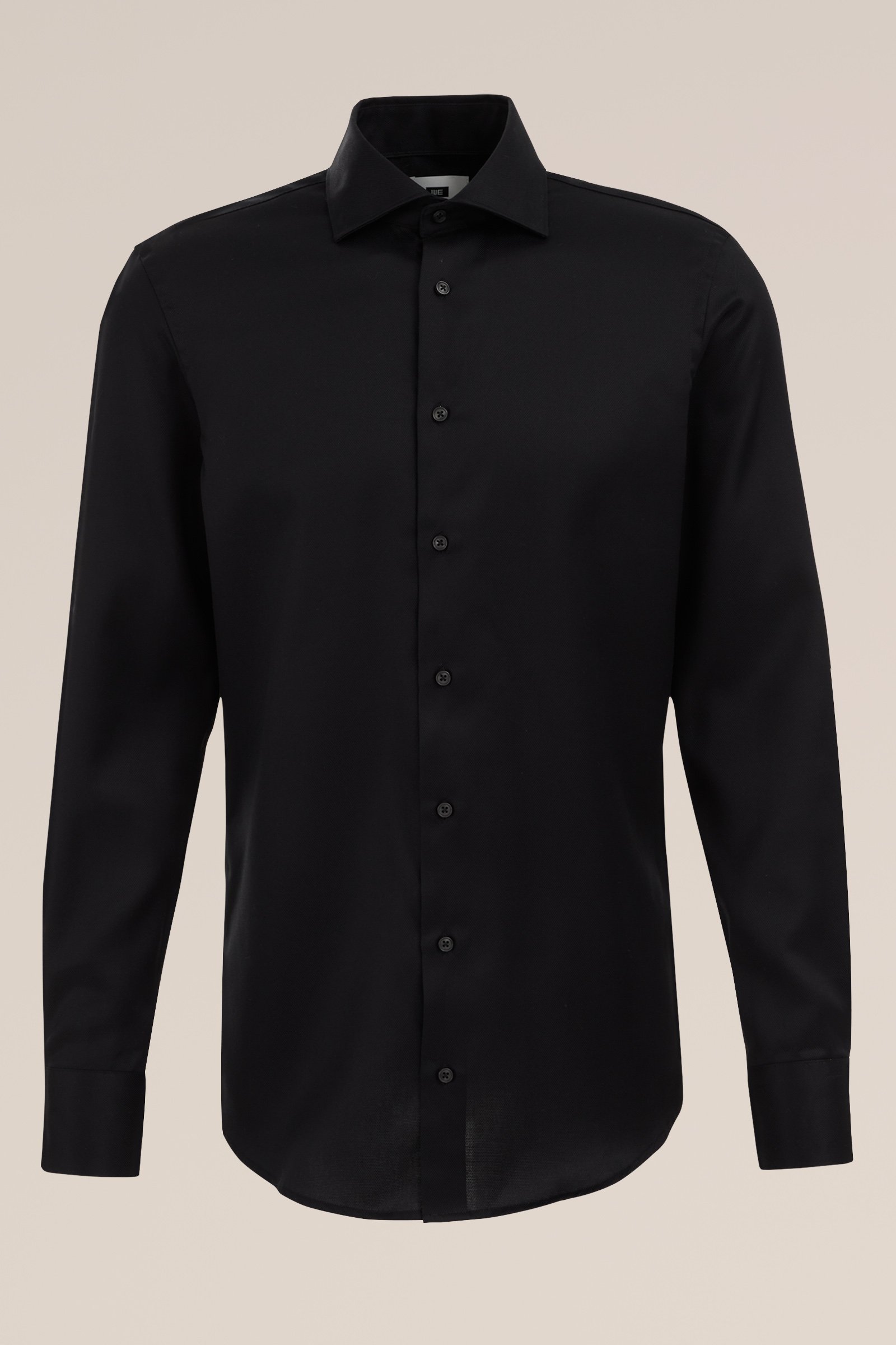 slim fit overhemd met structuur WE Fashion Zwart