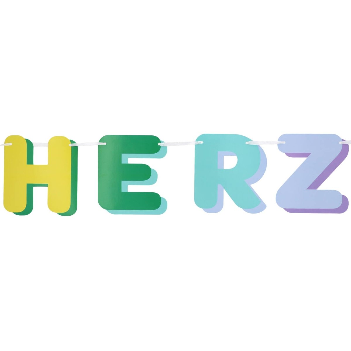 Gekleurde Letterslinger Herzlich Willkommen 2,6m