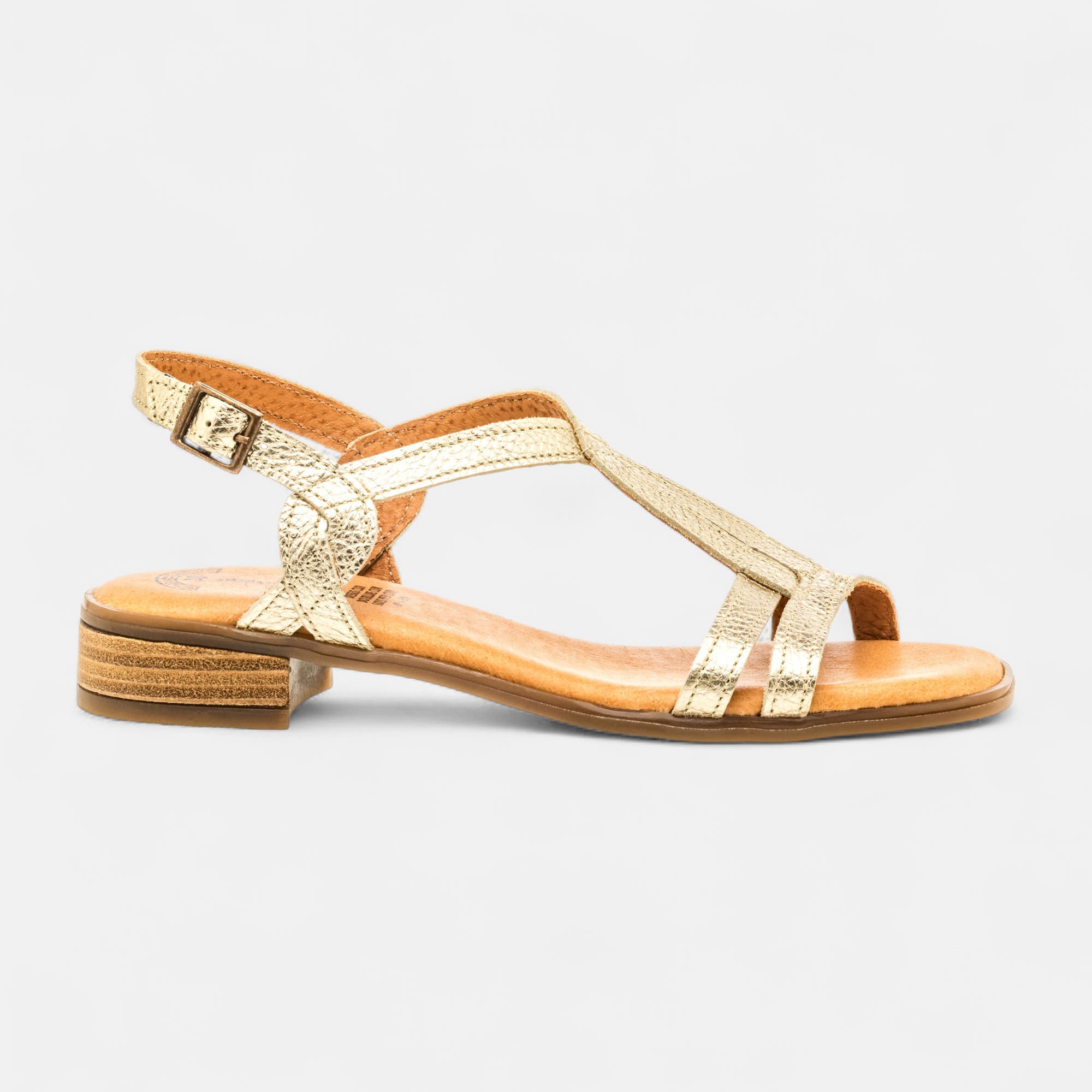 Nu-pieds Femme en cuir or
