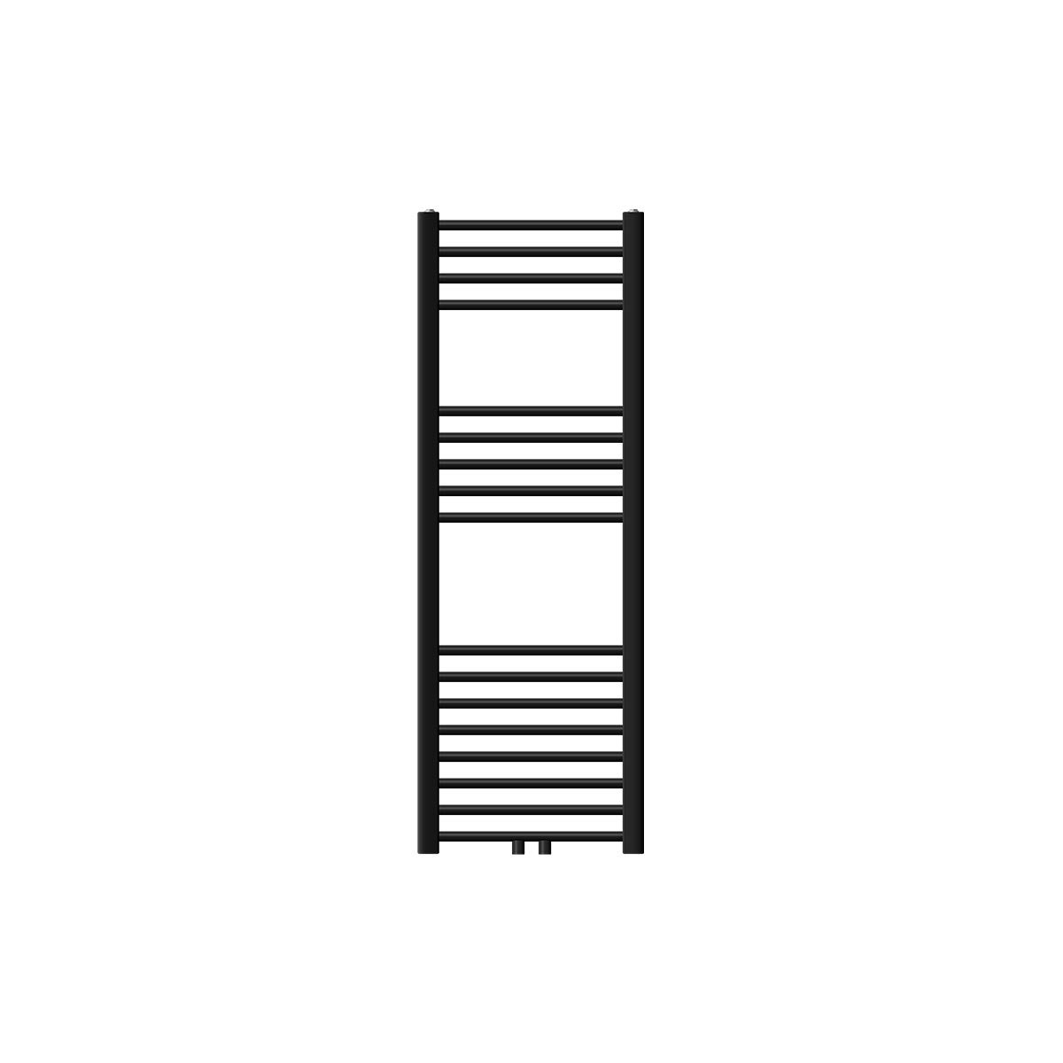 LuxeBath Sahara badkamerradiator, 400x1200 mm, mat zwart, recht, met middenaansluiting, designradiator, handdoekwarmer, handdoekdroger, handdoekradiator, handdoekradiator, badkamerverwarming