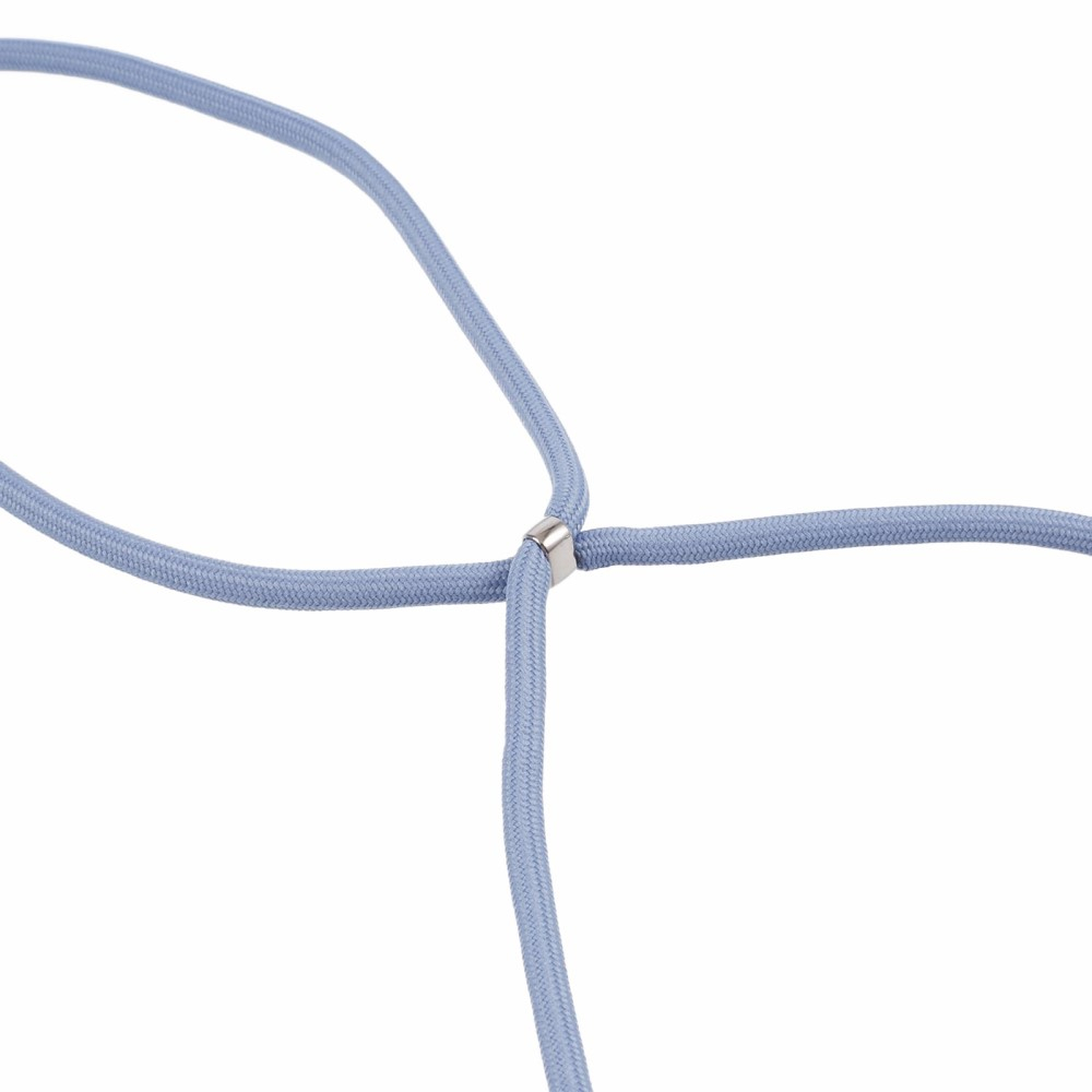 iPhone 15 MagSafe Necklace Gummi Case Hülle Galvanisierter Rahmen mit Handykette (160cm)   Kameraschutz - Blau / Transparent