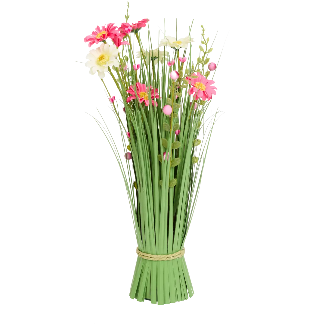 Kunstgrashalm met bloemen Diverse kleuren