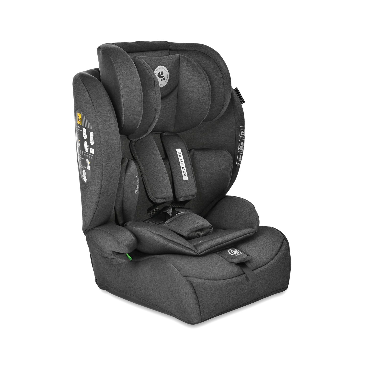 Lorelli Kindersitz i-Size Adventure (76-150 cm) Kopfstütze verstellbar bis 36 kg schwarz