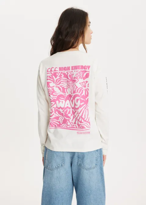 T-shirt met print wavy off-white (WIT.O)