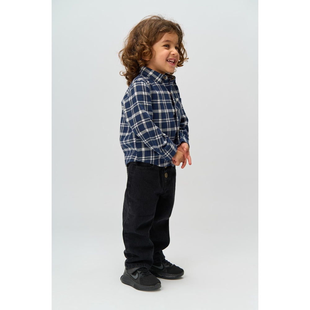 Køb THE NEW Siblings Navy Blazer Check Riggs L_S Flannel Skjorte