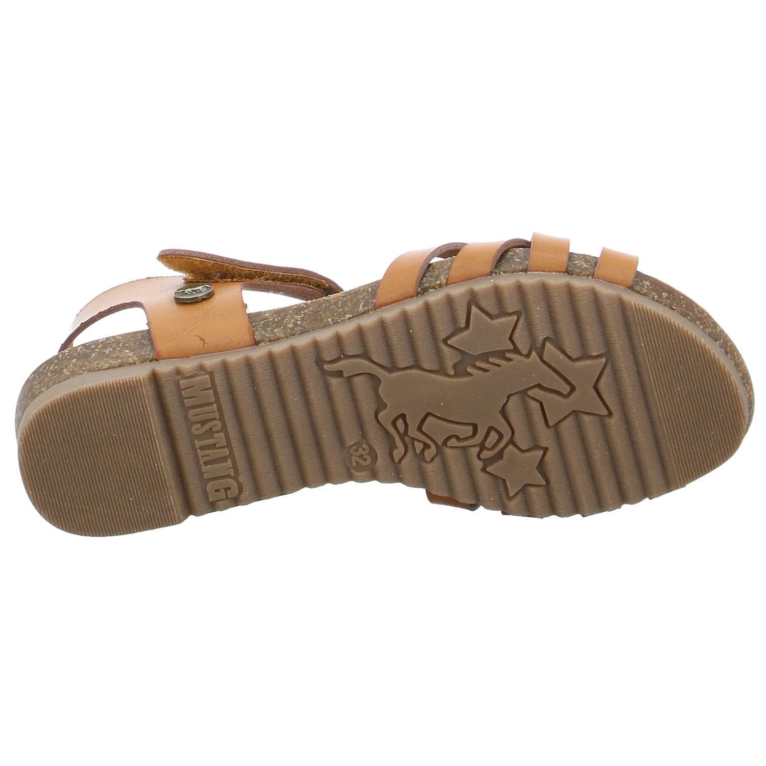 MUSTANG Mädchen-Sandale Cognac Lederimitat  Sommerschuh