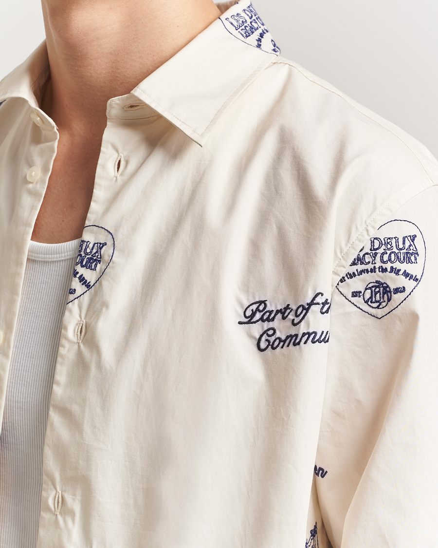 Les Deux Kalen All Over Embroidery Shirt Ivory