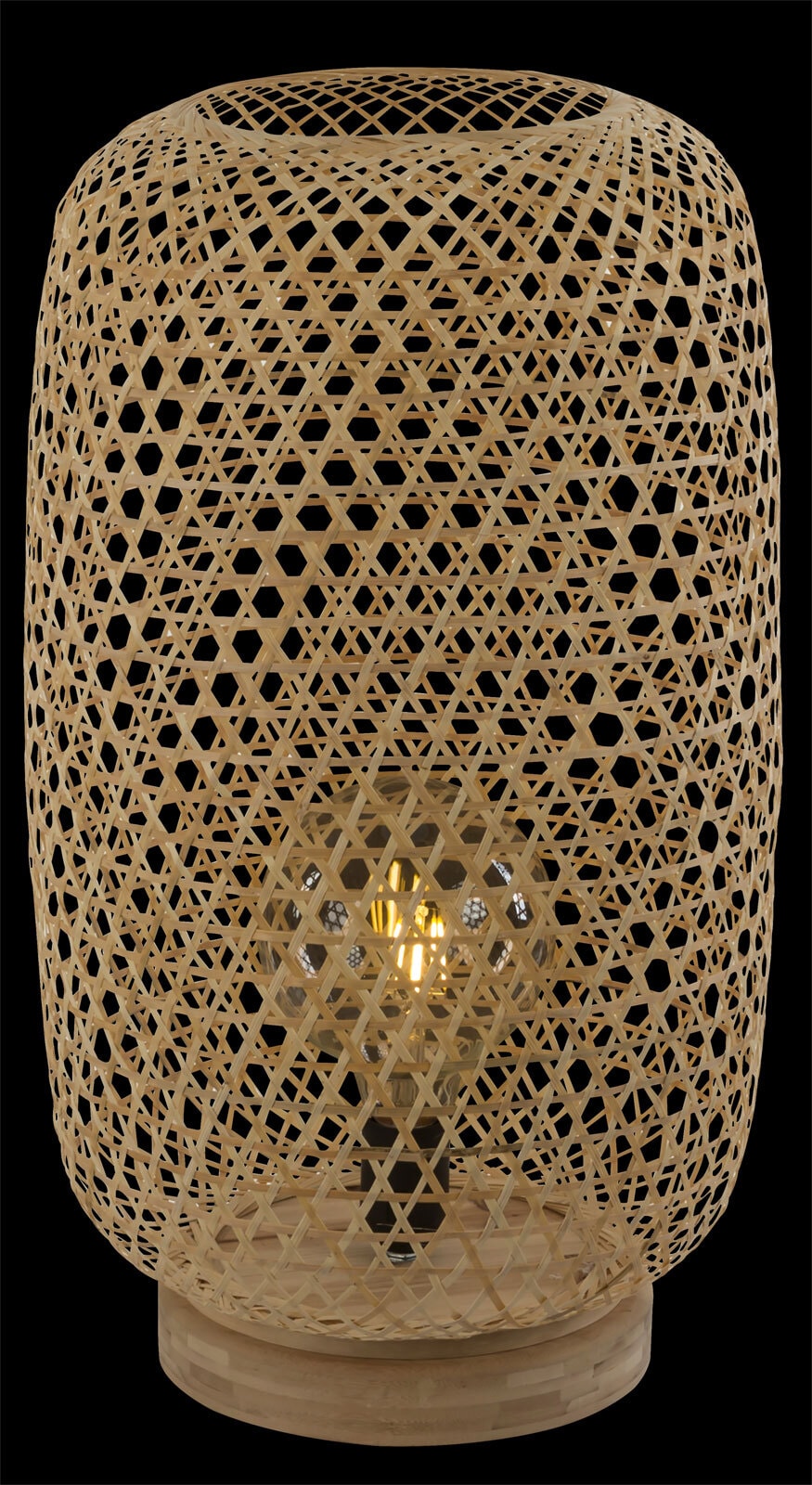 GLOBO Retrofit Tischlampe Mirena Bambus 31x31cm H55cm