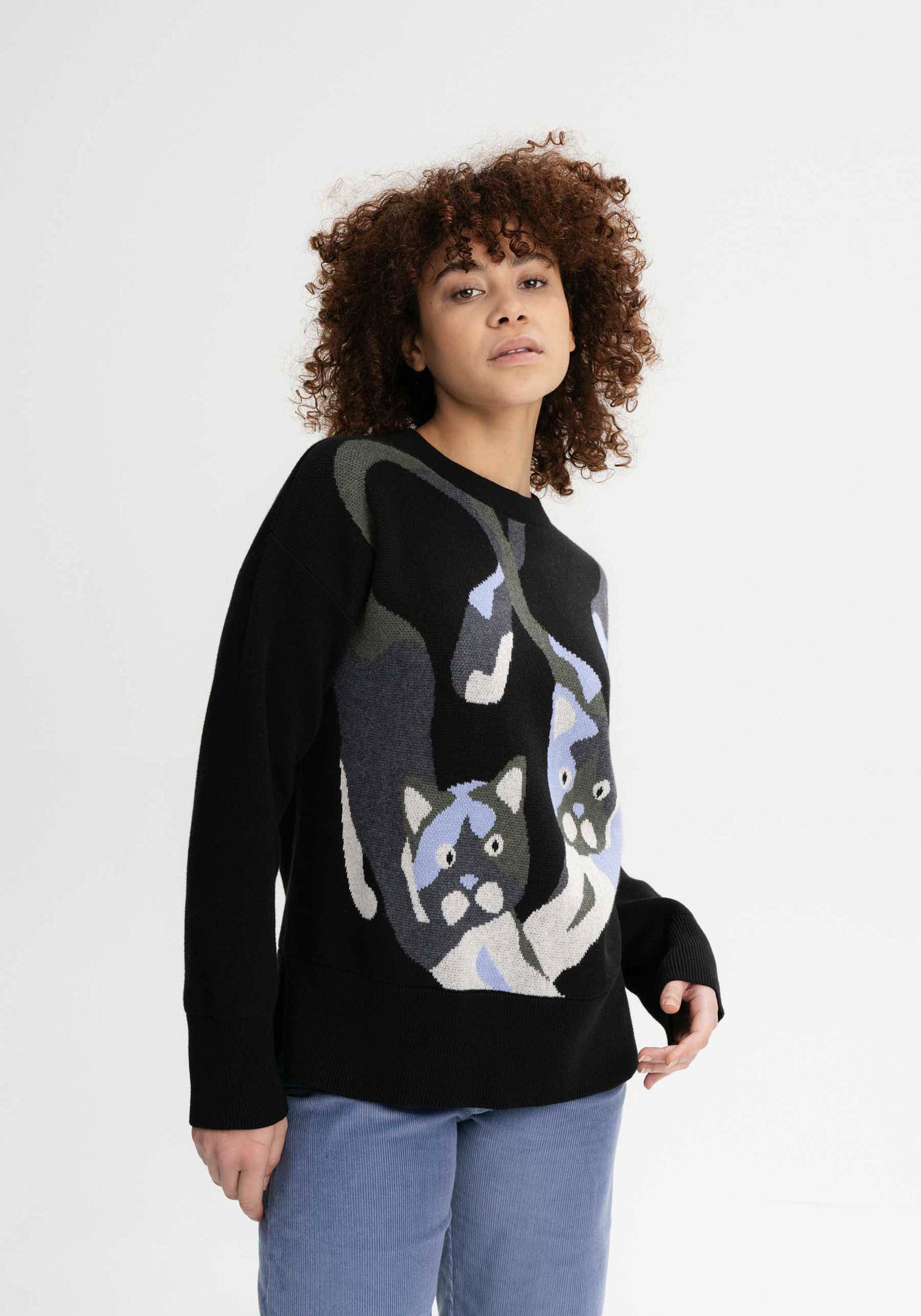 Mela Jacquard Strickpullover Faiza Multicolor Cat