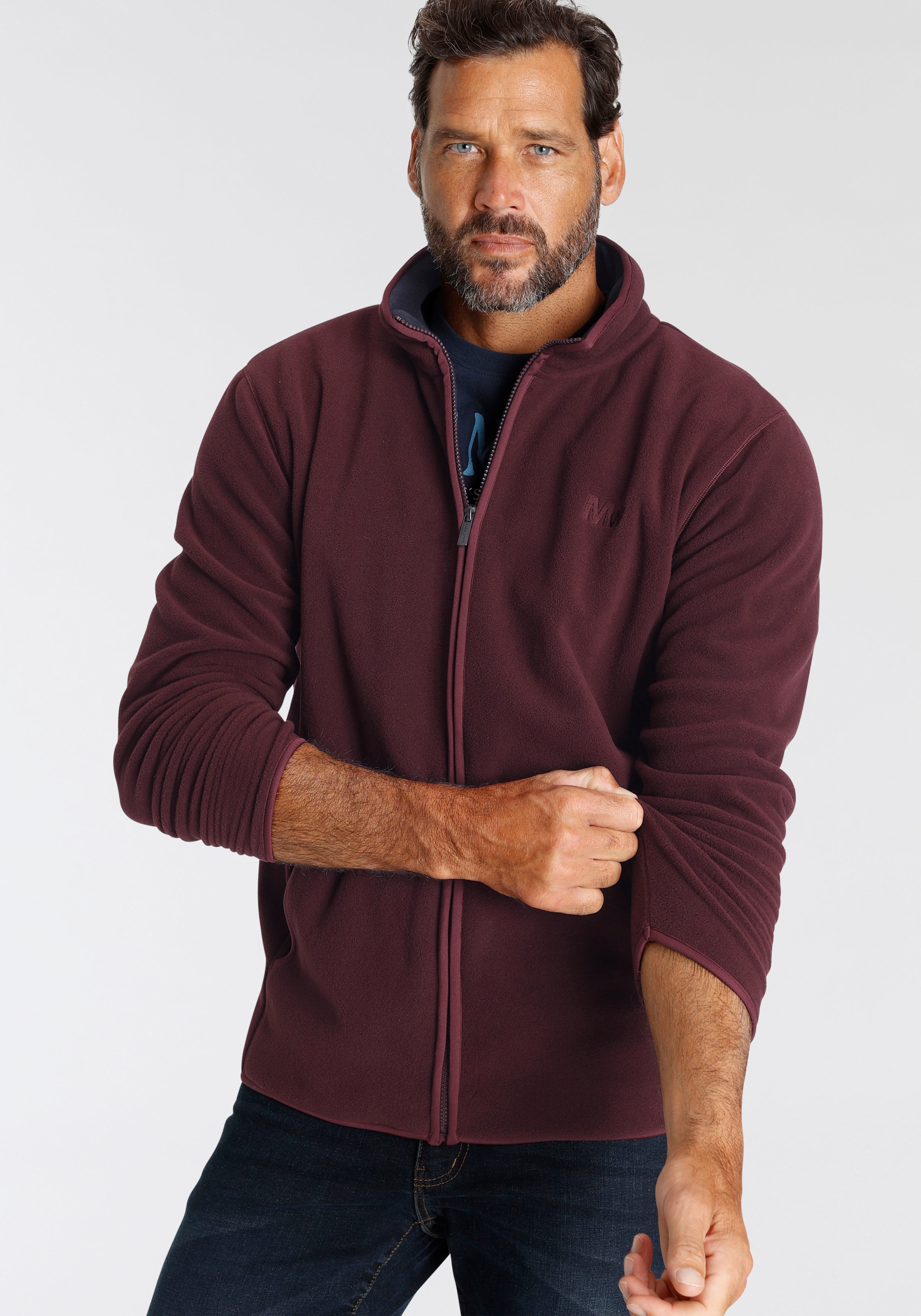 Man's World Fleecejacke für die Übergangszeit,  aus Fleece,  casual Look,  schnelltrocknend