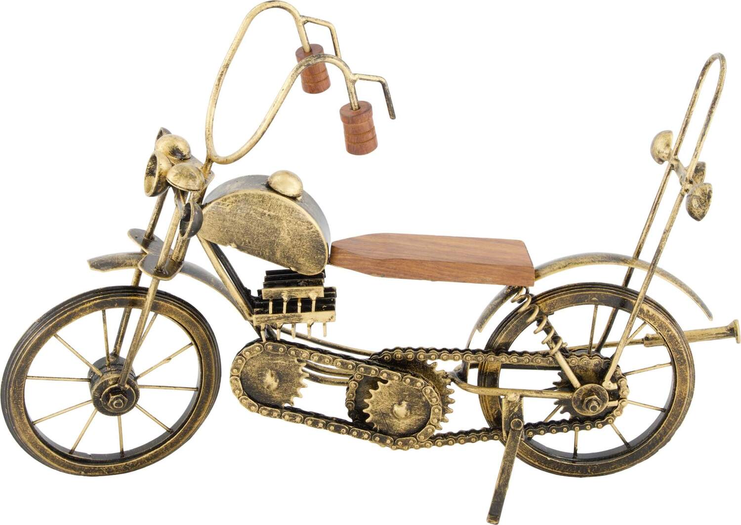 Dijk Natural Collections beeld Motorfiets goud / bruin 41 x 11 x 24 cm