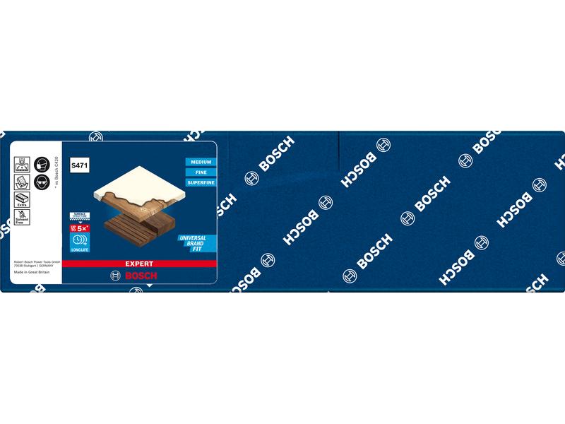 Bosch Professional Unischleifblock Expert S471, 69 x 97 x 2 Standard-Blockschleifpapier