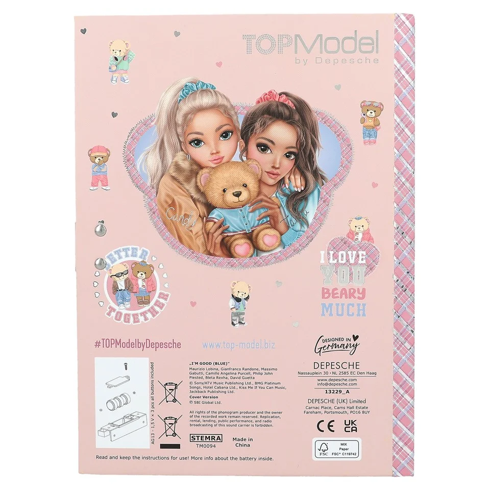 Topmodel - TOPModel Dagbog m/kode og musik TEAM TEDDY - (413229)