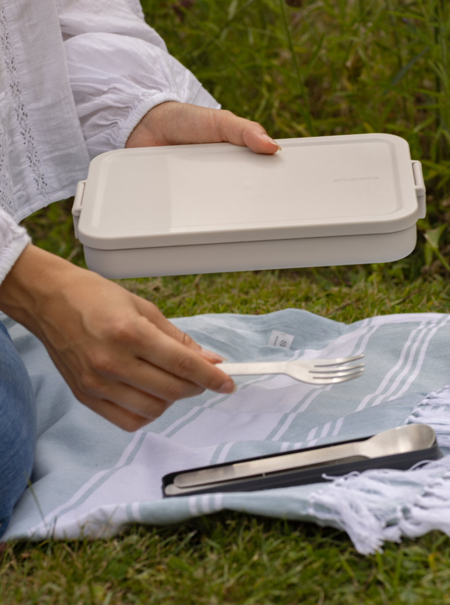 Make & Take Lunchbox, plat, kunststof - Soft Beige