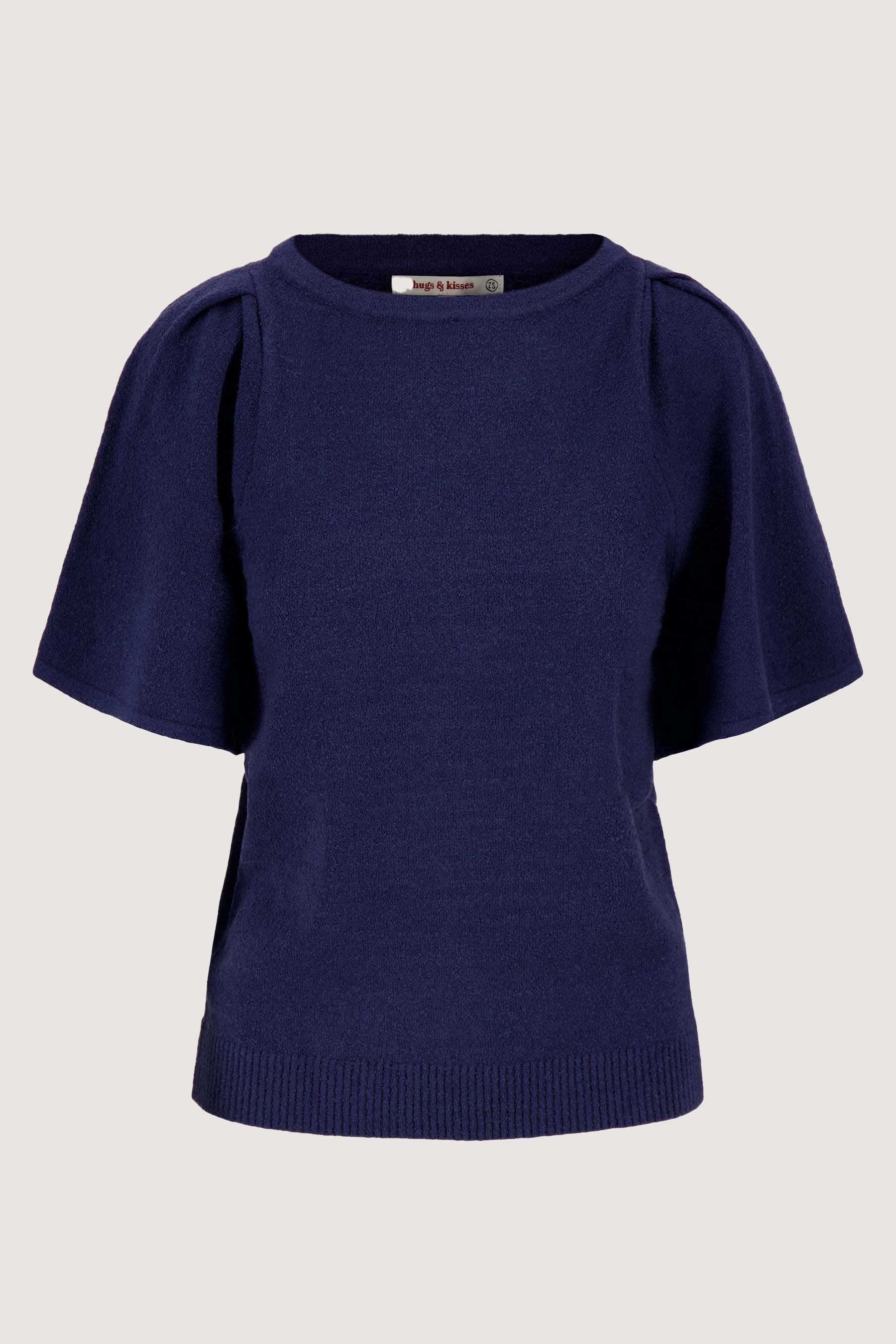 vlindermouw boothals top in boucle garens