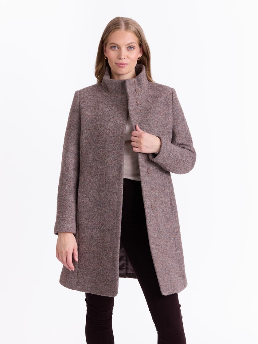 Marita boucle kåpe Walnut