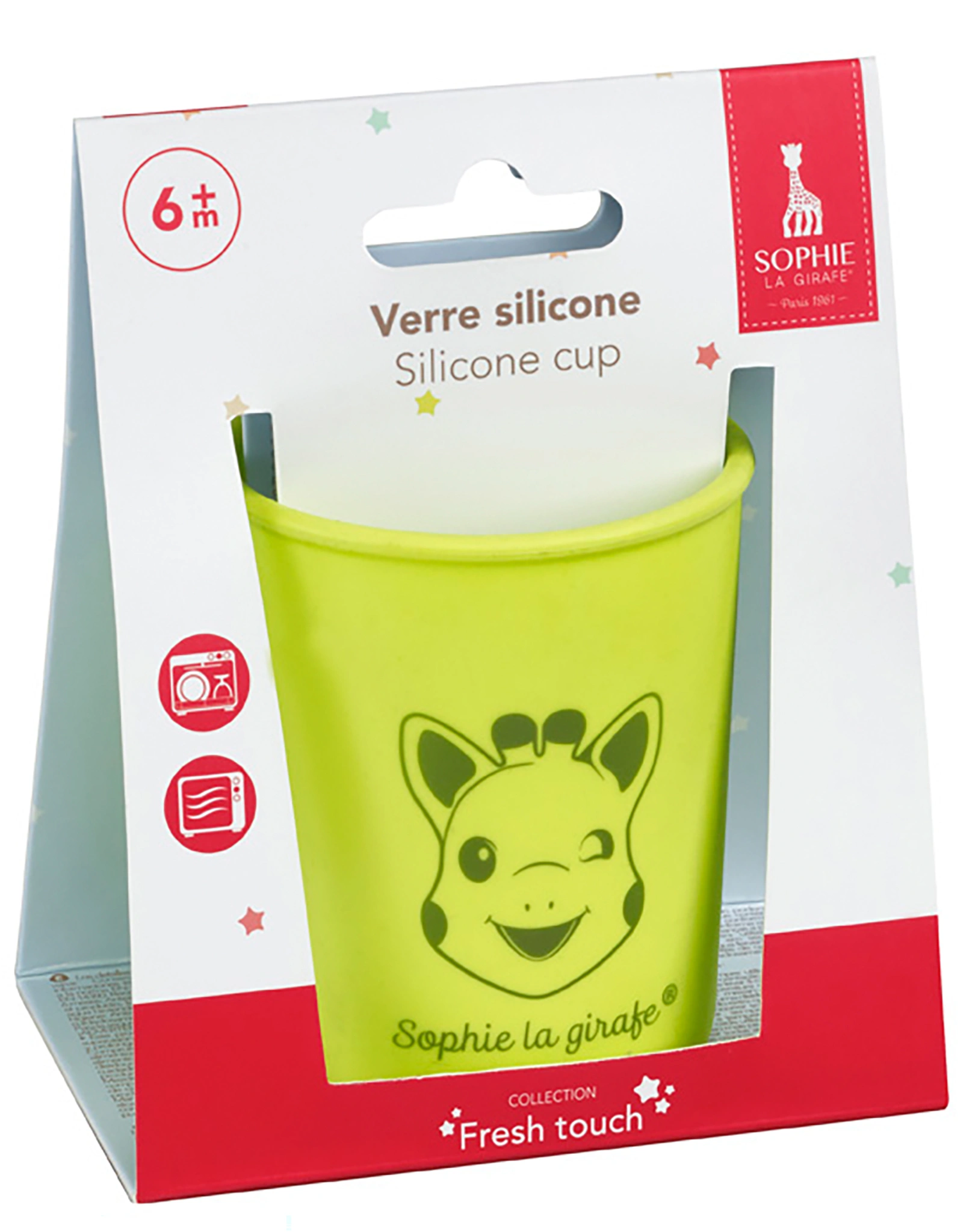 Silikon-Besteck-Set SOPHIE LA GIRAFE® - SILHOUETTE 3-teilig in grün/blau