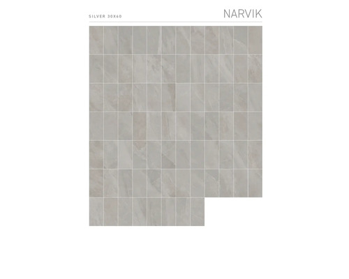MIRAVA porseleinen wand- en vloertegel NARVIK zilver 30 x 60 x 0,85 cm gerectificeerd