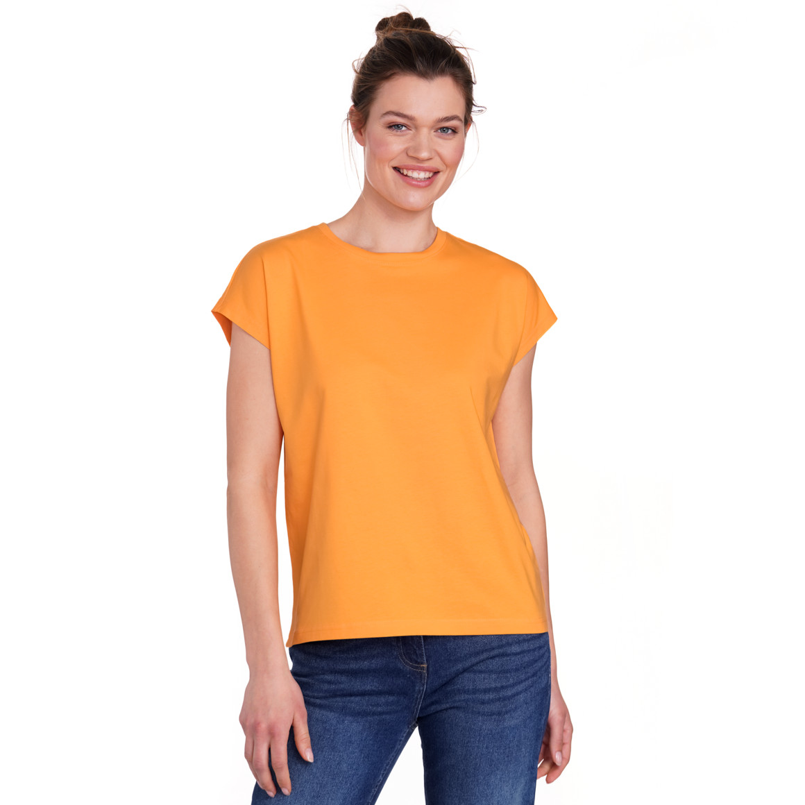 Jonas Nielsen Damen T-Shirt mit überschnittenen Ärmeln orange