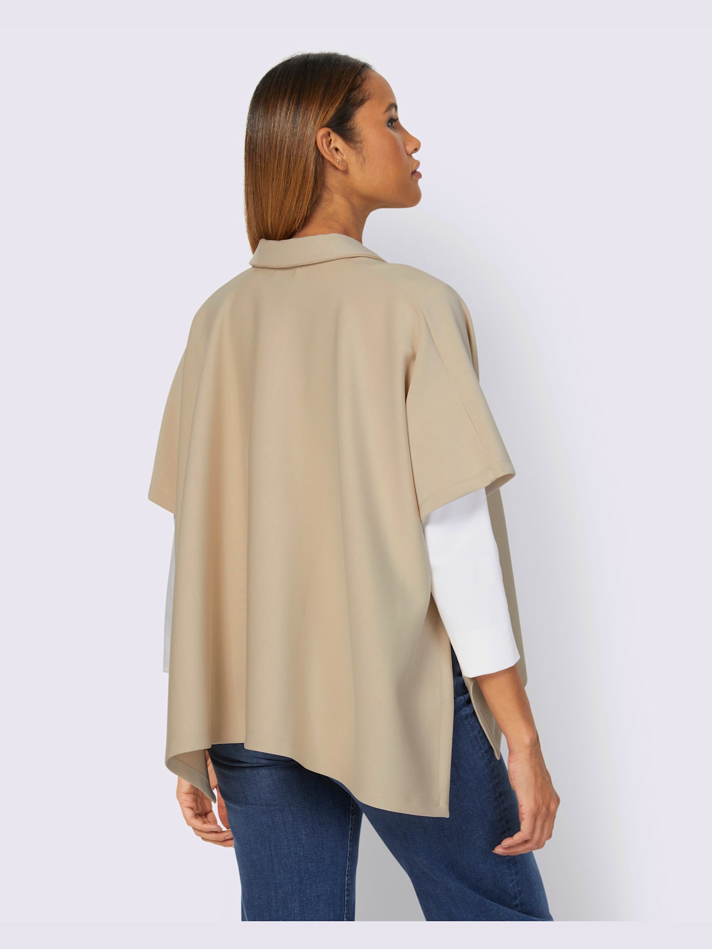 Poncho t-shirt mélange de modal doux