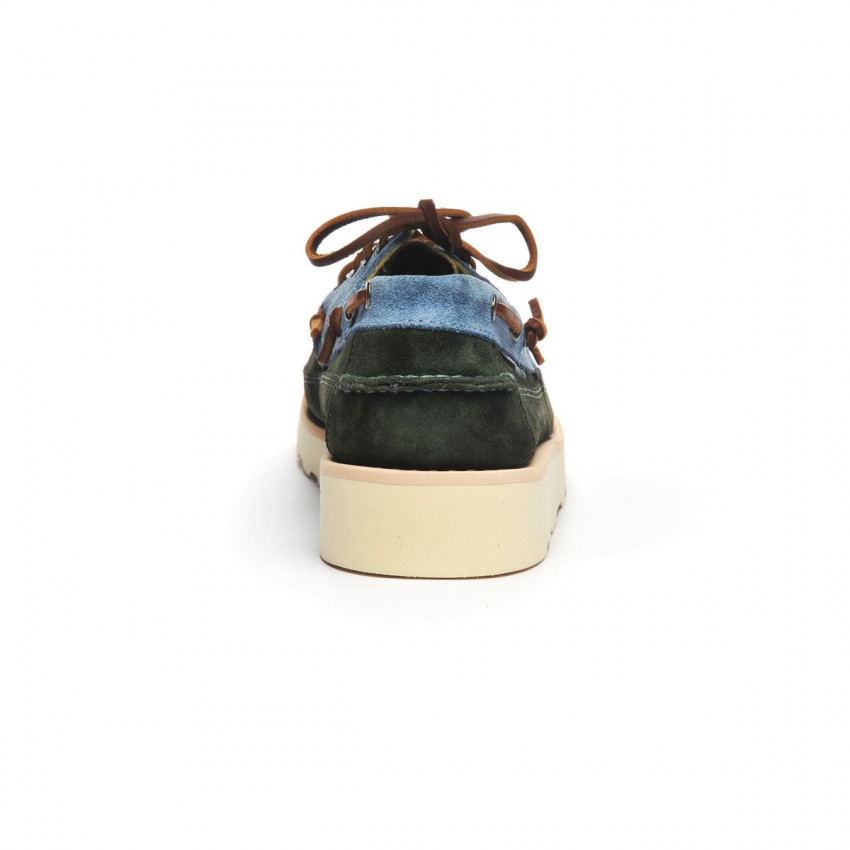 CAYUGA Green Dk Depths-Mocassin tricolore en daim graissé pour homme