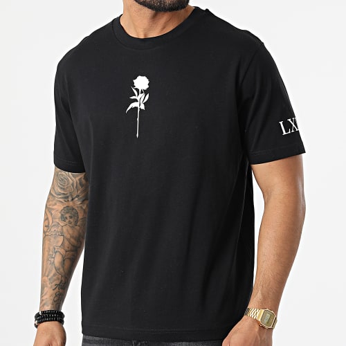 Tee Shirt Oversize Large Rose Noir Blanc