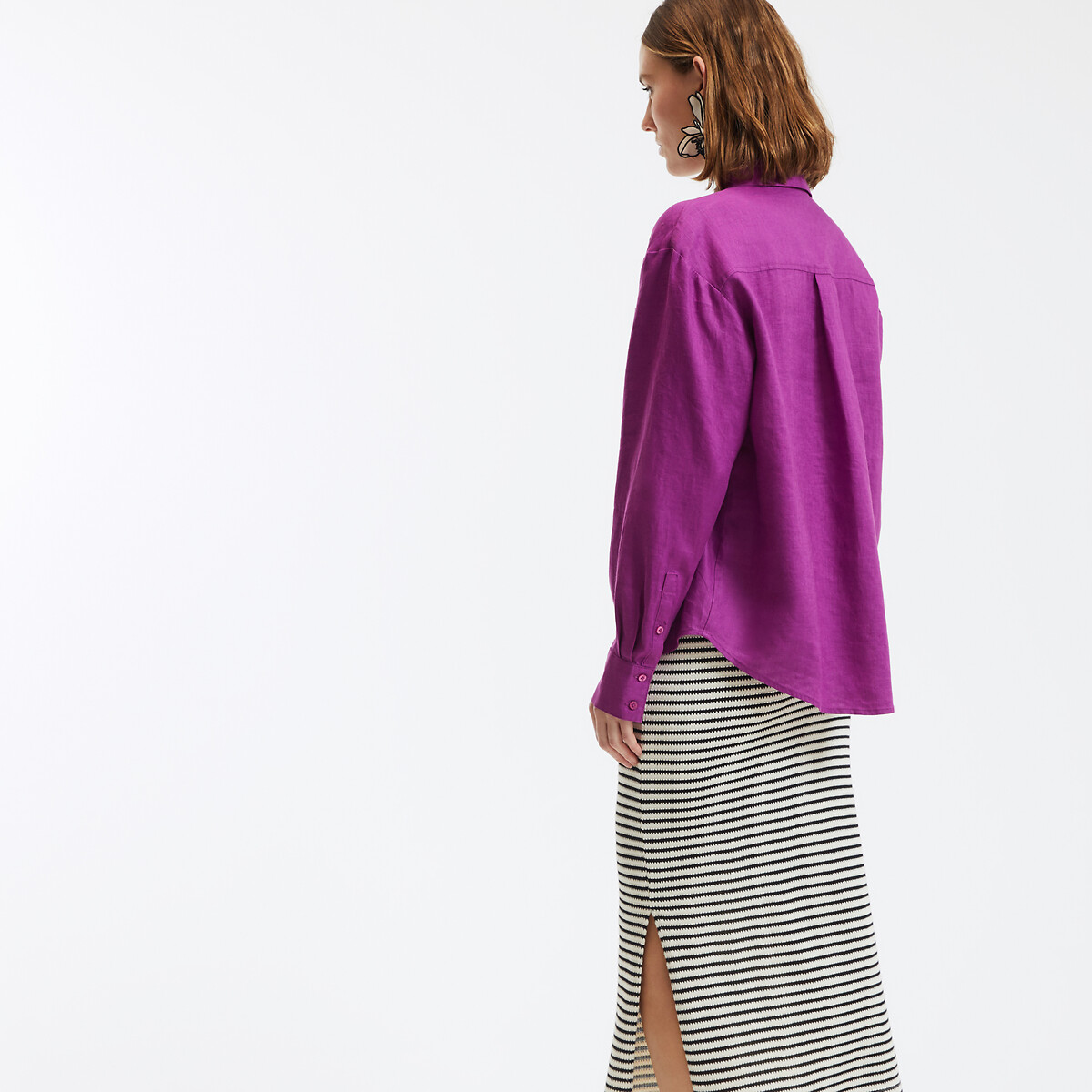 COLEÇÕES LA REDOUTE<br>Camisa de linho folgada, modelo Signature MARLENE