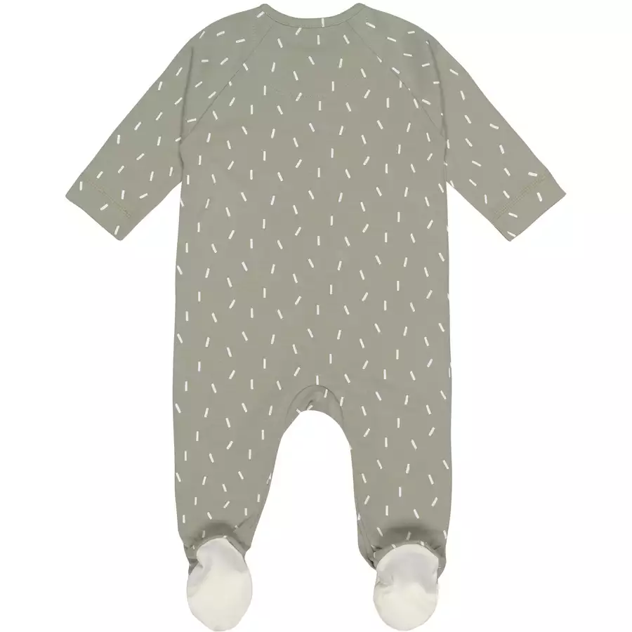 LÄSSIG Baby Schlafanzug mit Füßen Speckles grün
