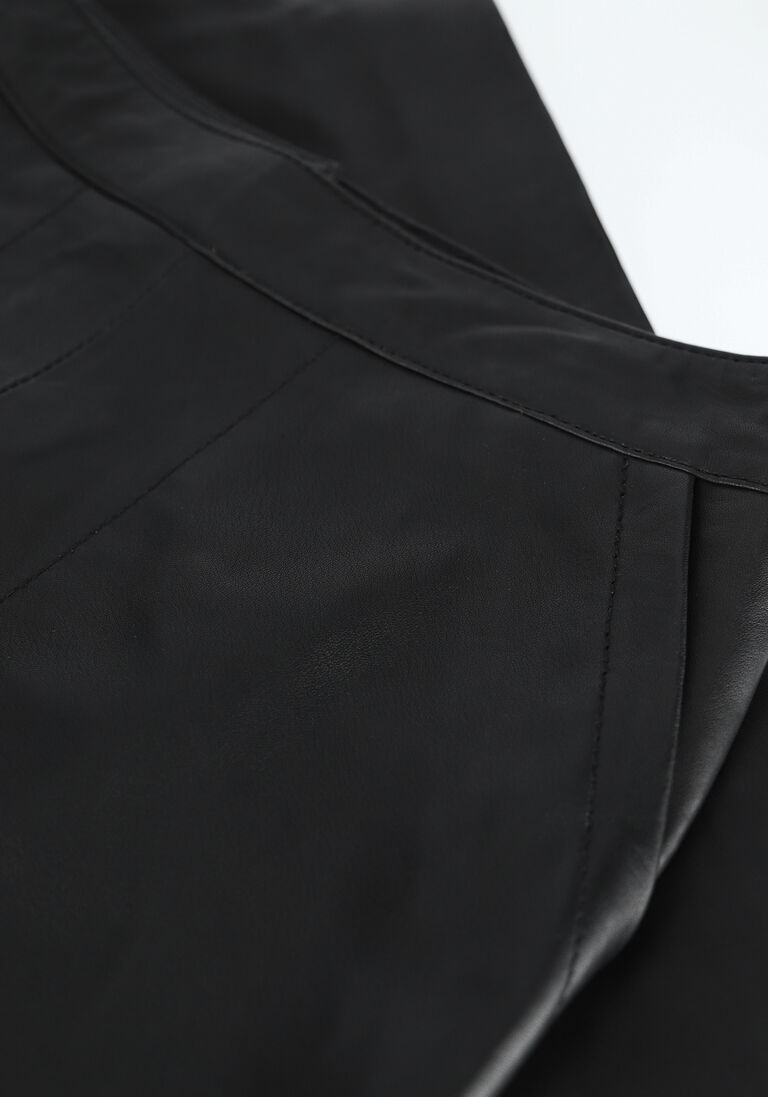 BY-BAR zwarte by-bar midirok basic leather skirt