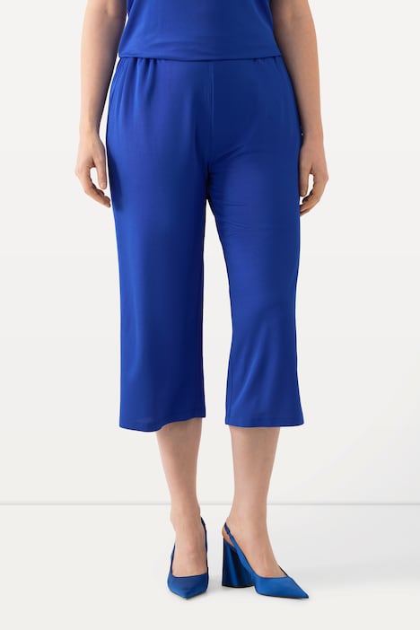 Slinky-Culotte, wadenlang, weites Bein, Elastikbund