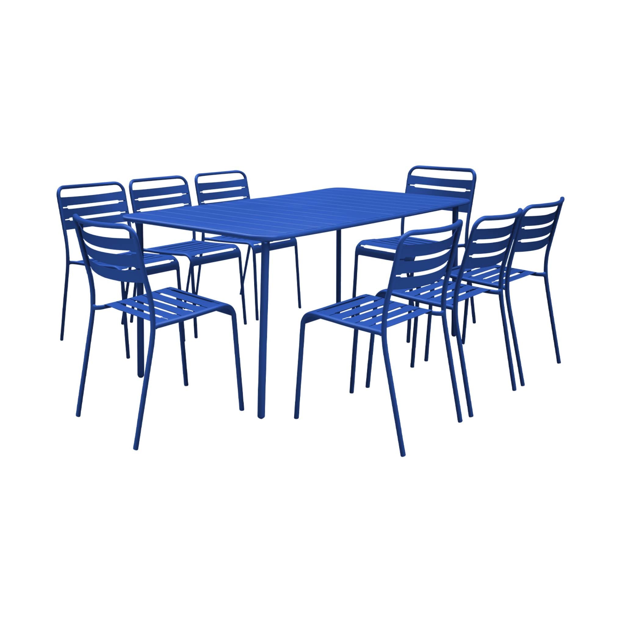 sweeek - Tuintafel met 8 stoelen metaal