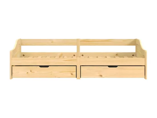 Lit de jour avec 2 tiroirs IRUN 90x200 cm bois de pin massif