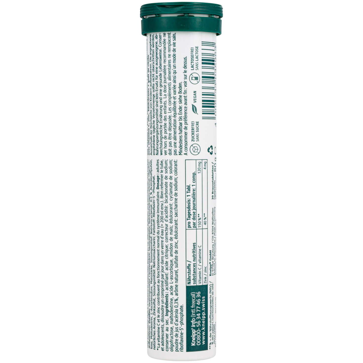 Kneipp Vitamin C + Zink 20 Brausetabletten