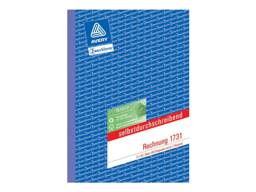 Avery Zweckform - Fakturablanket - 40 ark - A5 - triplikat - karbonfri