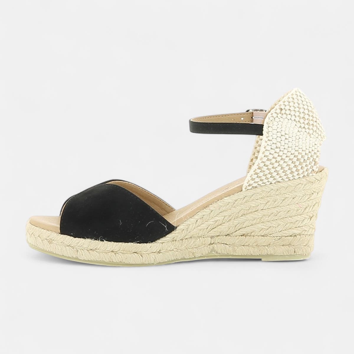 Espadrilles à talon compensé Femme noir