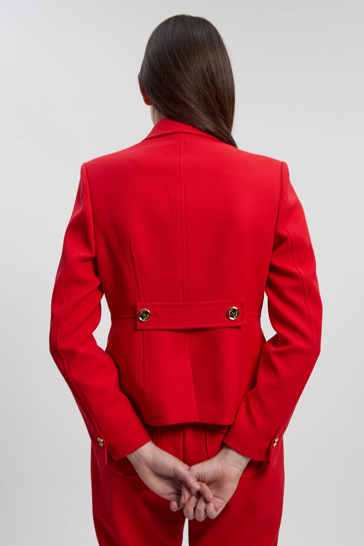 KarenMillen Veste Ajustée Texturée en Tissu Stretch Compact