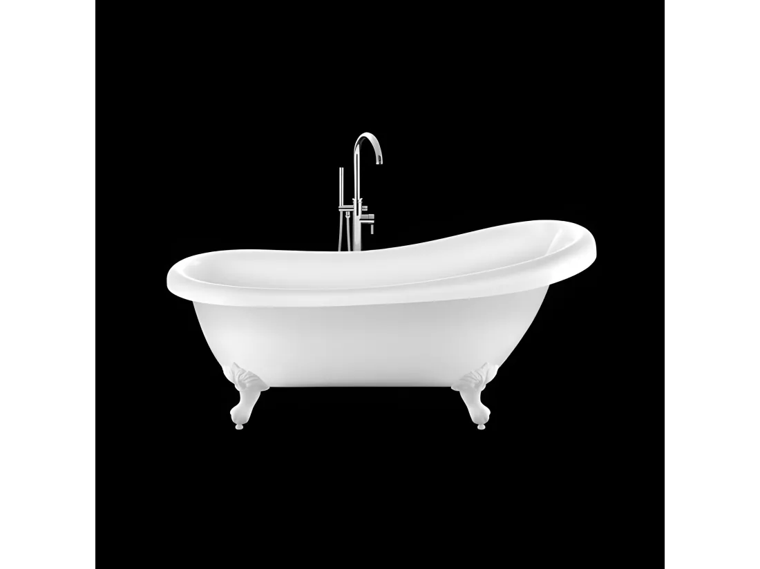 Baignoire ancienne rétro sur pieds RICHMOND Blanche 171 cm Pieds d'Aigle Blancs