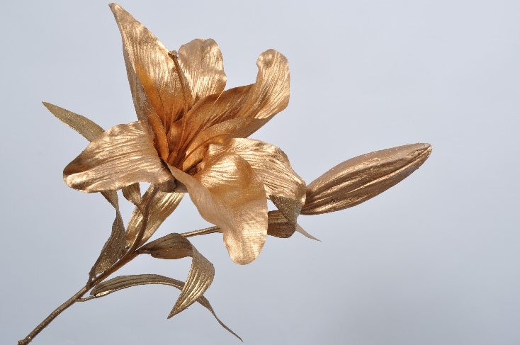 Silk-ka kunstbloem lelie goud 92 cm