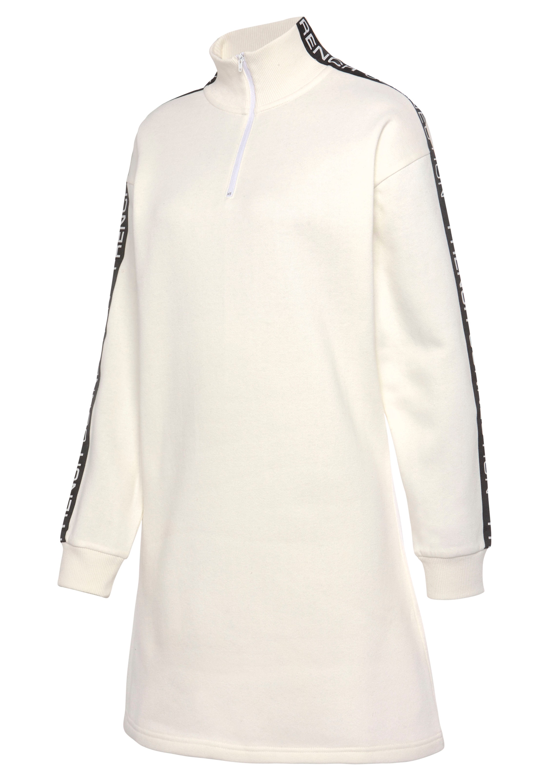 French Connection Sweatkleid mit Stehkragen und Logoprint Einsätzen auf den Ärmeln.