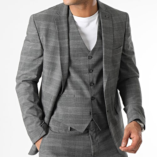 Costume 3 Pièces Gris Anthracite Chiné