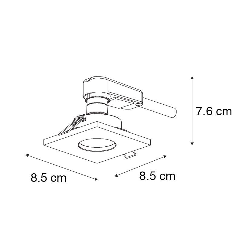 Set van 6 Moderne badkamer inbouwspot zwart - Doku