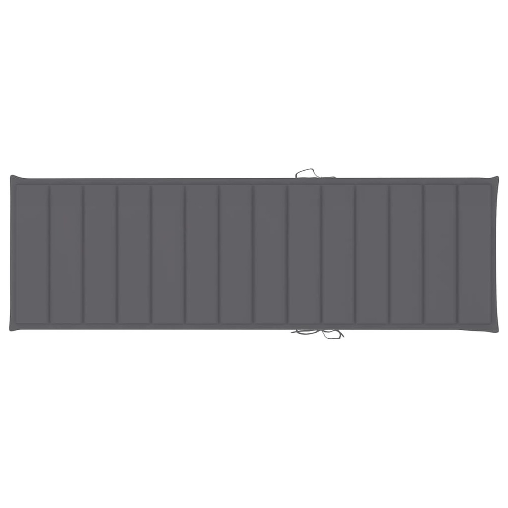 Transat chaise longue bain de soleil lit de jardin terrasse meuble d'extérieur avec coussin anthracite bois de pin imprégné 0