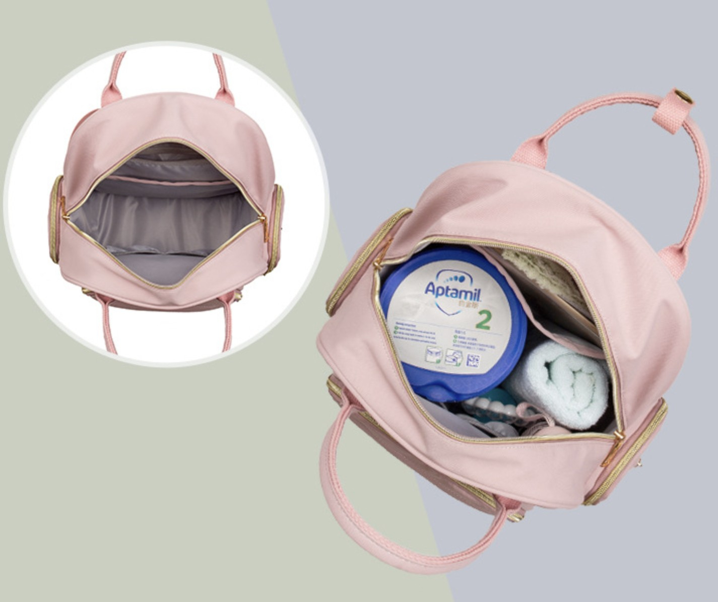 (34x25cm) Baby Reise Rucksack Wickeltasche Aufbewahrungsfächer für Windeln / Milchflasche / Kleidung / Spielzeug - Schwarz