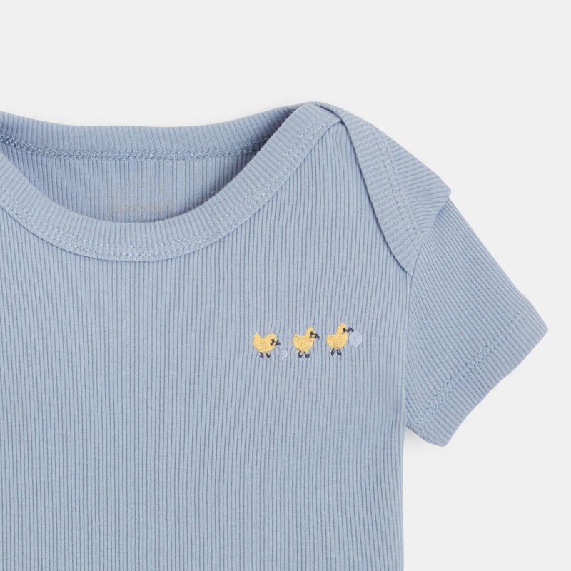 T-shirt manches courtes bébé en coton bio bleu Absorba Bleu
