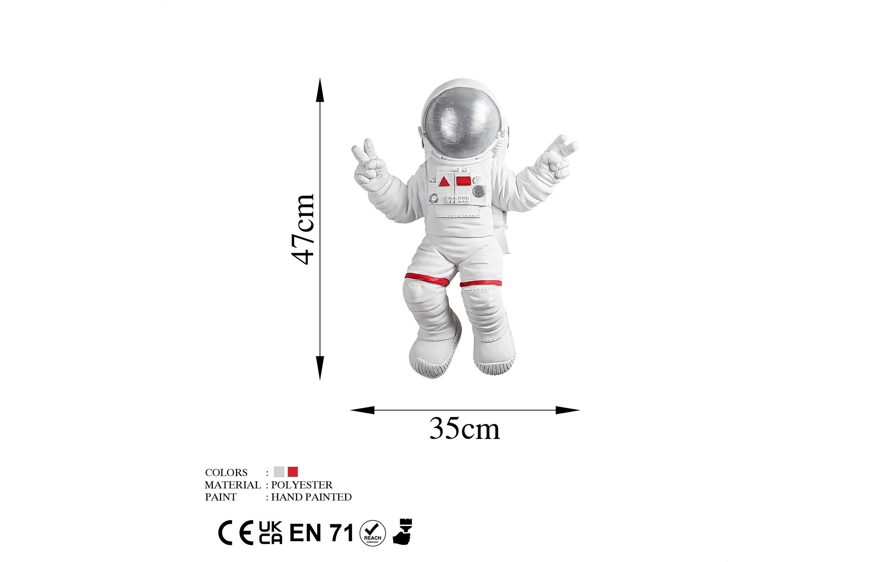 Wanddekoration Astronaut 35 x 48 cm, Silber/WeissWandgestaltung